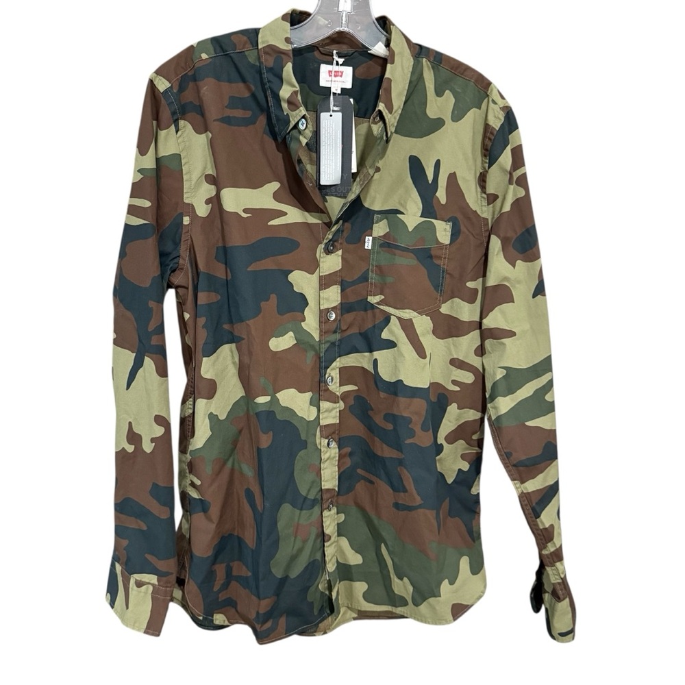 Levi’s Supima Camo Shirt Green Utility Gorpcore Streetwear Men’s M Outdoor